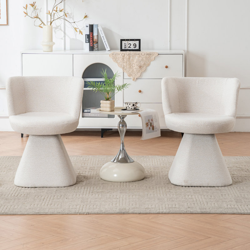 Fauteuil d'appoint rembourré pivotant à 360 °, Beige