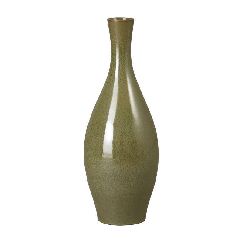 Vase en céramique 27 po H, Vert