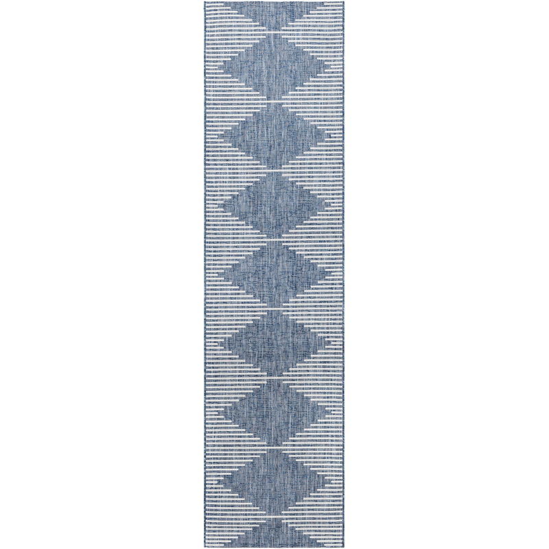 Tapis intérieur / extérieur bleu Irielle, Tapis de couloir 2 pi 6 po x 12 pi