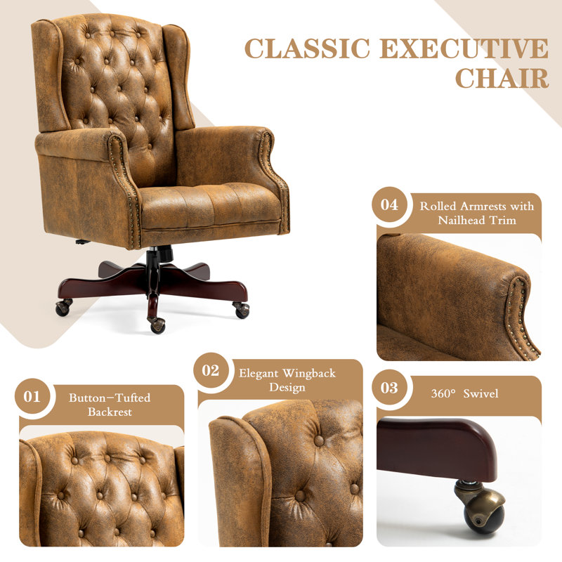 Byrant Faux Leather Executive Chair, Bronze