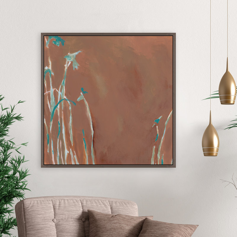 «Little Ones in Garden III» par Sara Brown - peinture sur toile à cadre flottant