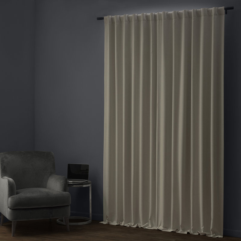 Faux Linen Thermal Blackout Curtains for Bedroom & Living Room Curtains - Single Panel Drapes (1 Panel), 50" W x 96" L