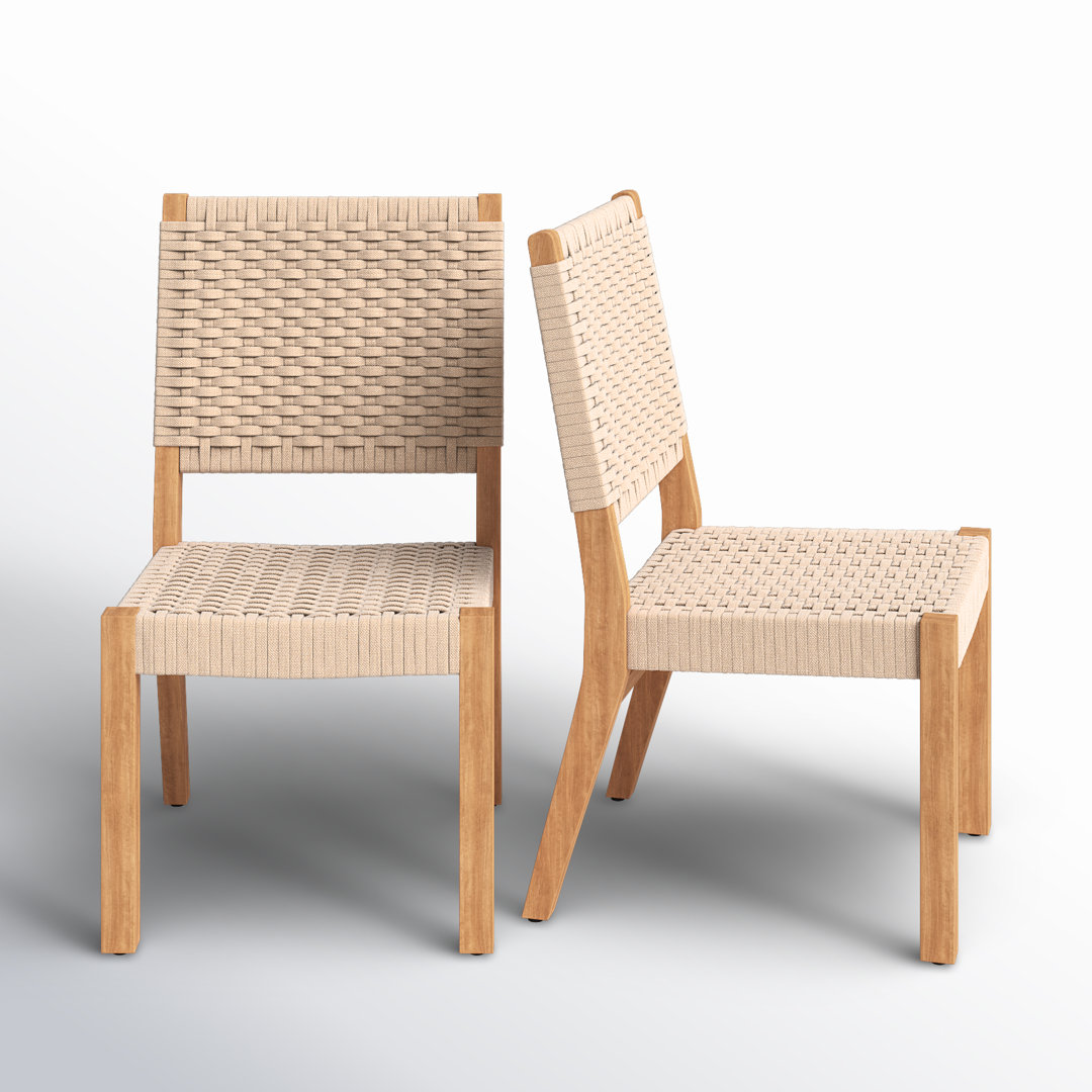 Seras Teak Wood Outdoor Dining Side Chair (Set of 2) Birch Lane™