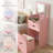 3-in-1 Vanity Table With Flip-up Mirror And Lights, Space-saving Makeup Desk With Hidden Stool And Storage Drawers, Pink-1424291092