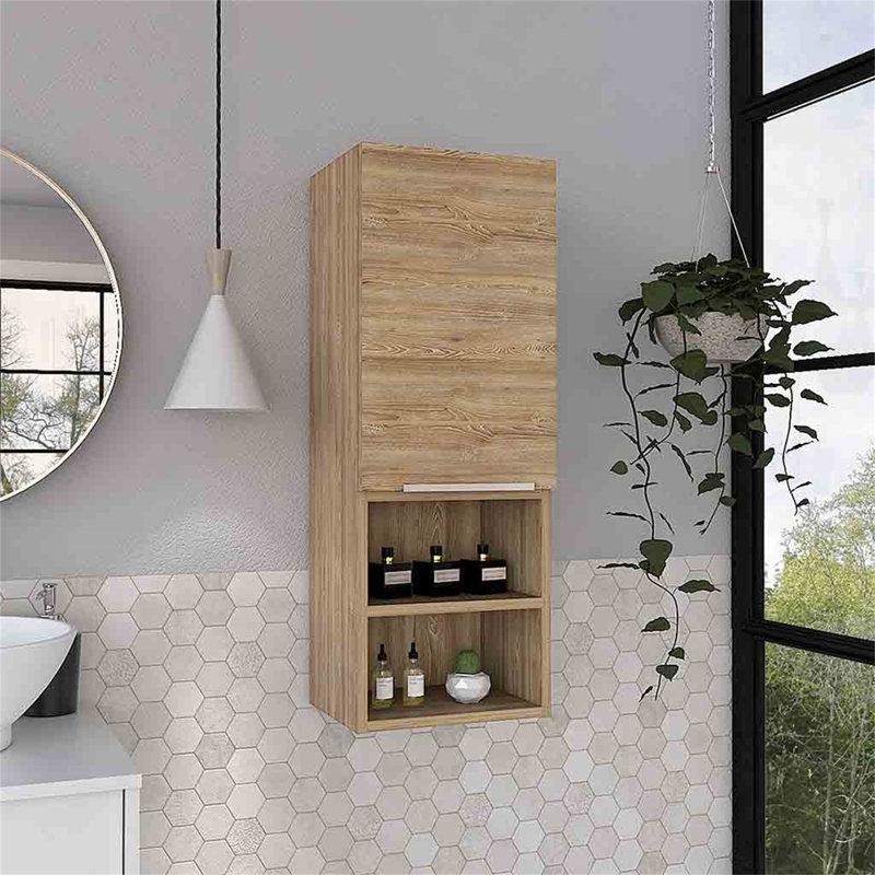 Armoire de salle de bain murale 1 porte Brisen, Beige