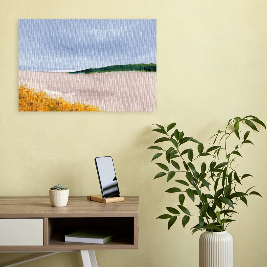 Golden Dunes Shore Peaceful Serene Tranquil Coastal Wall Art Print