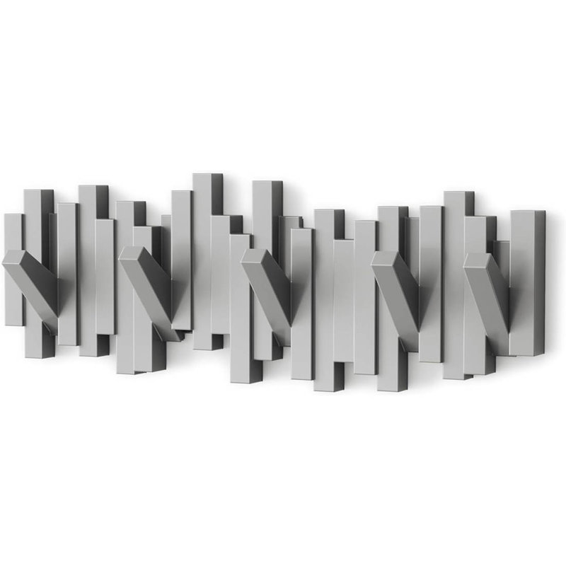 Plastic Wall 5 - Hook Coat Rack, Grey