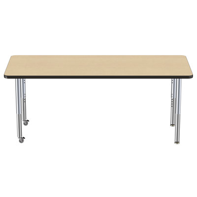 Table rectangulaire d'activité rectangulaire avec pieds réglables