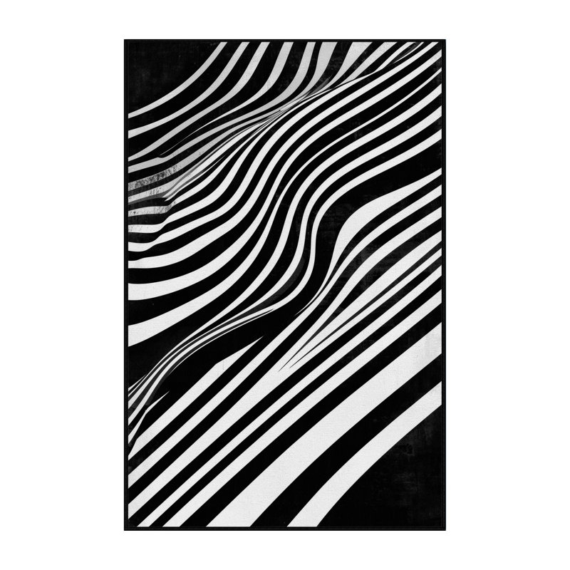 Tapis géométrique moderne lavable à la machine Peoro Sleek & Chic, 8 x 10