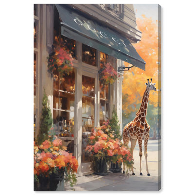 Giraffe Storefront Fashion Designer Wall Art by Art Remedy