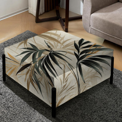 Driftwood Zen Tropical - Grand repose-pieds carré tropical