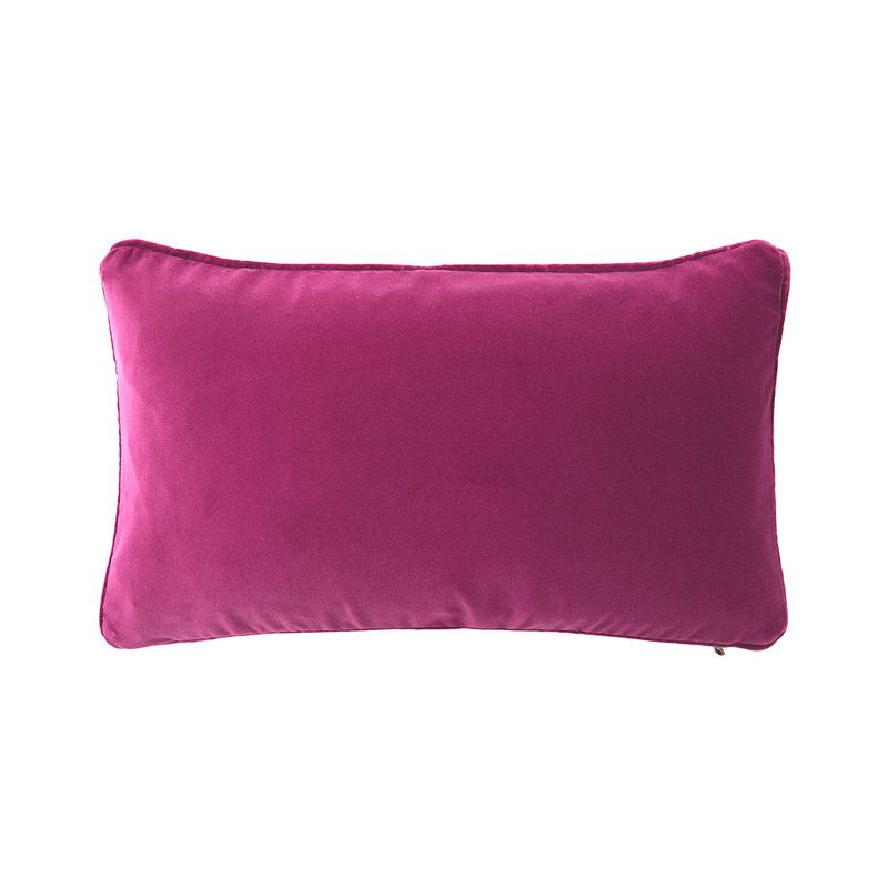 DIVAN Velvet Pillow Cover & Insert, Pink, Rectangle 13"H x 22"W