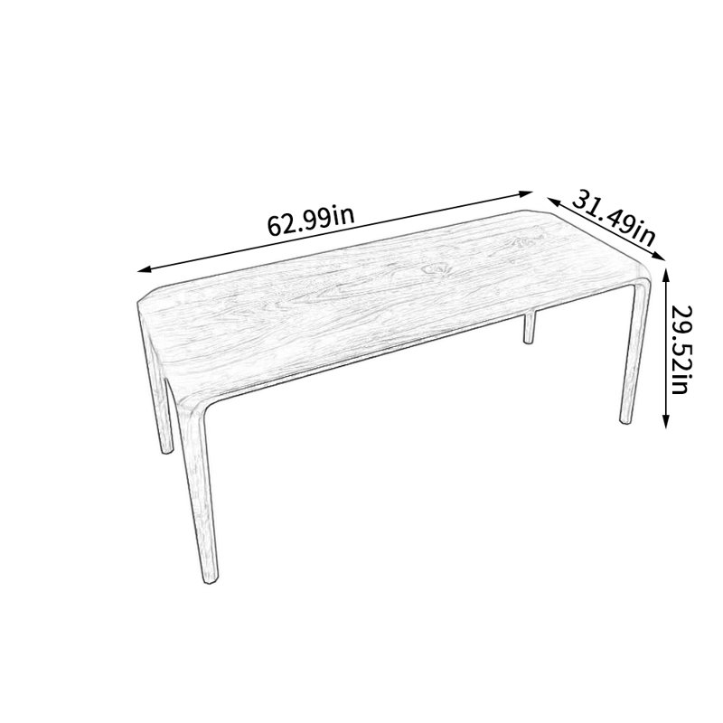Table de salle à manger Cherry, L 31,49 po x L 62,99 po
