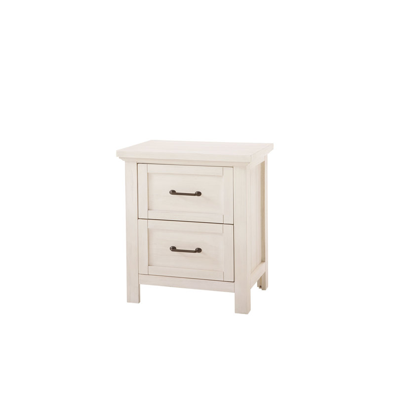 Table de chevet 2 tiroirs Aceline, Blanc