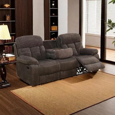 2-Piece Microfiber Manual Reclining Living Room Sofa Set