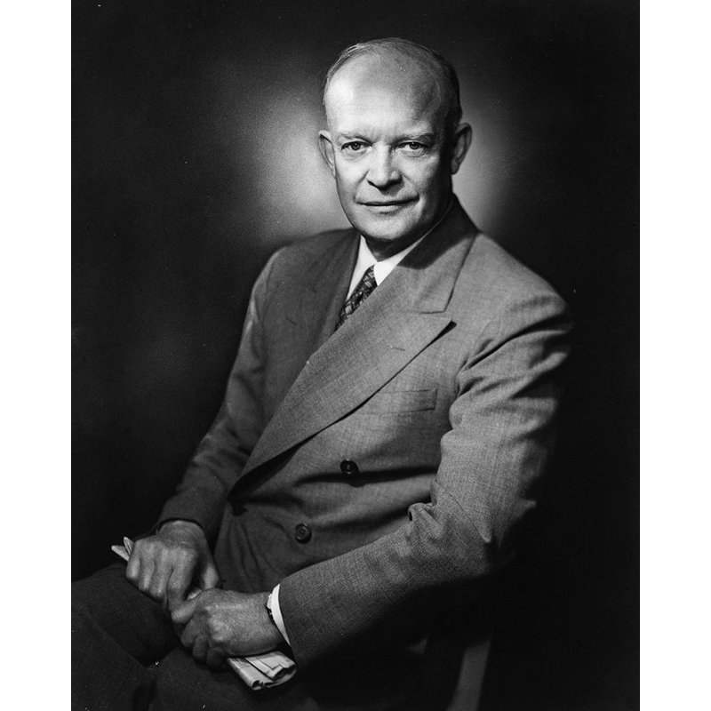 «Red Barrel Studio®», photographie rétro sur toile tendue, Dwight D Eisenhower 67455, H 44 po x l 36 po