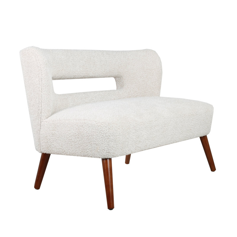 Ashyia 45.47'' Loveseat with Rubberwood Legs, Beige