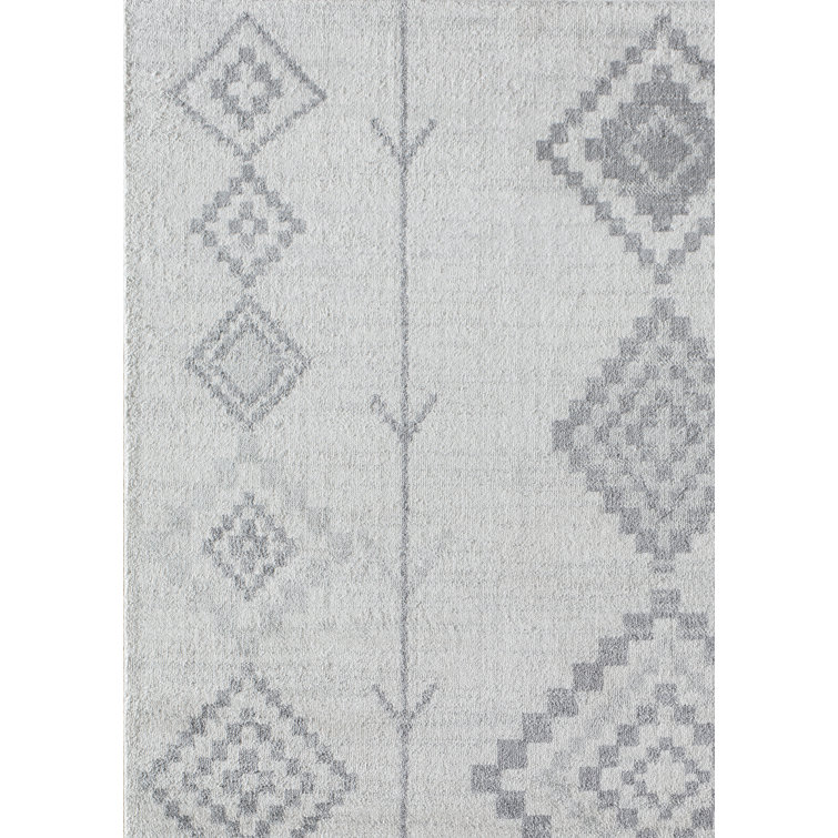 Bodrum Tribal Native White Area Rug