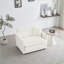 Canapés à siège simple pour salon, chambre, bureau à domicile | Chenille blanche neige | Bois massif | Comprend un coussin décoratif | Blanc | Chenille-564290512-564290516