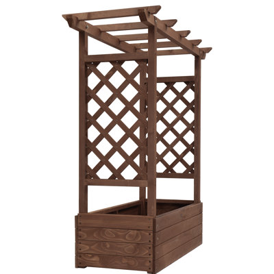 Sabeera Wood Planter Box with Trellis
