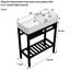 Évier de console en céramique 28 po x 12 po avec planche à récurer intégrée, construction hygiénique, peu encombrante, utilisation polyvalente intégrée, pieds en acier inoxydable, utilisation dans l'environnement