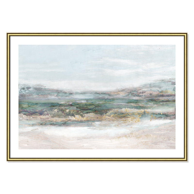 Lori Dazzling by Matina Theodosiou - Painting Print on Canvas, Gold Framed Paper, White, 29.5" H x 41.5" W x 0.875" D