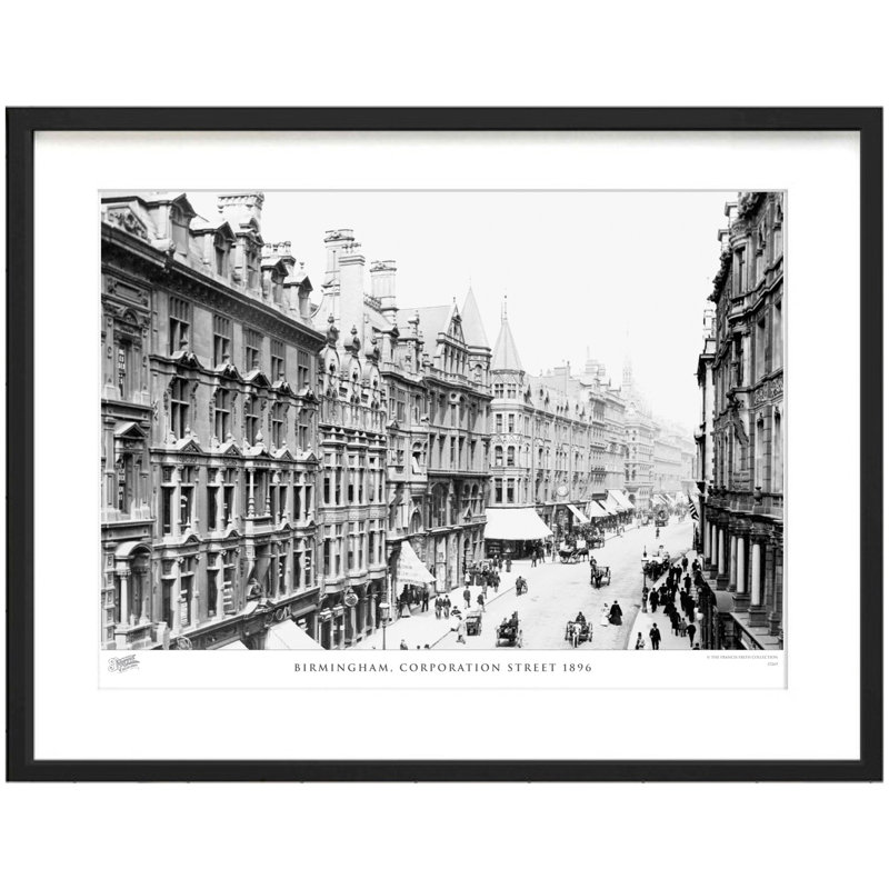 Birmingham, Corporation Street 1896 - Single Picture Frame Print, 40cm H x 50cm W x 2.3cm D