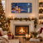 «Snowman Roast Marshmallow» par Campfire sur toile de Noël, art mural-669912103
