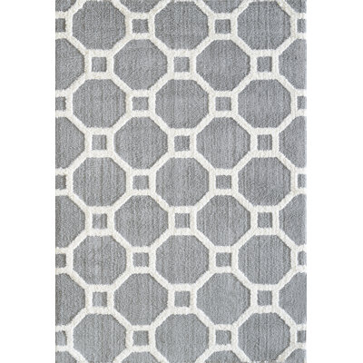 Tapis argenté/blanc Kempf