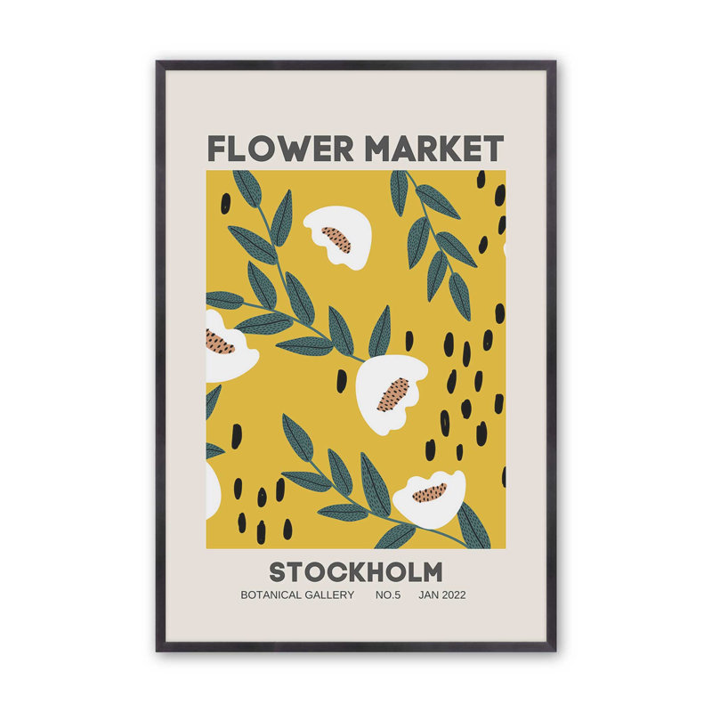 Stockholm Flower Market Poster Print, 15.25" H x 12.25" W, Weathered Zinc