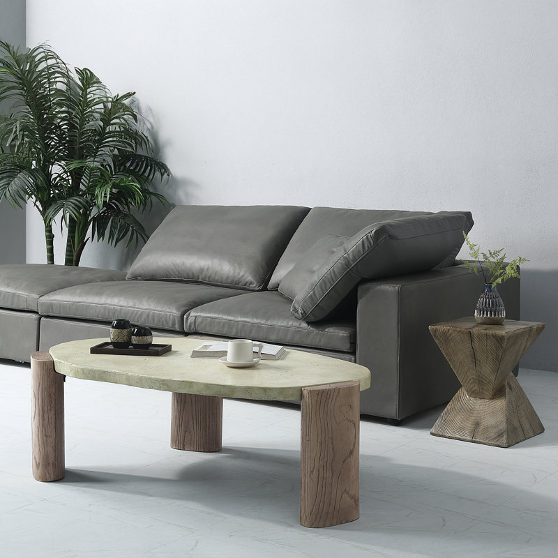 Wood Coffee Table Modern Coffee Table Oval Coffee Table Center Table Cocktail Table