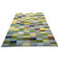 Tapis multicolore à carreaux indo-gabbeh tribal 6 x 8