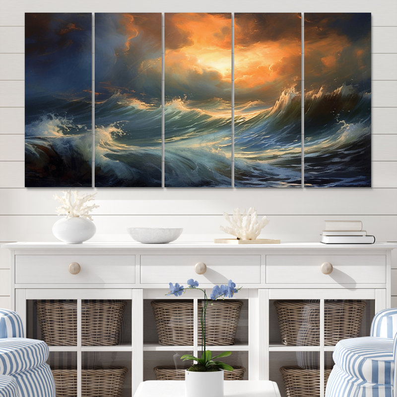 Stormy Seas II - ensemble de décoration murale bord de mer en métal