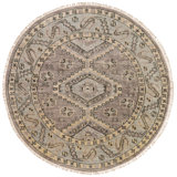 Narely Hand Knotted Wool Geometric Area Rug in Gray