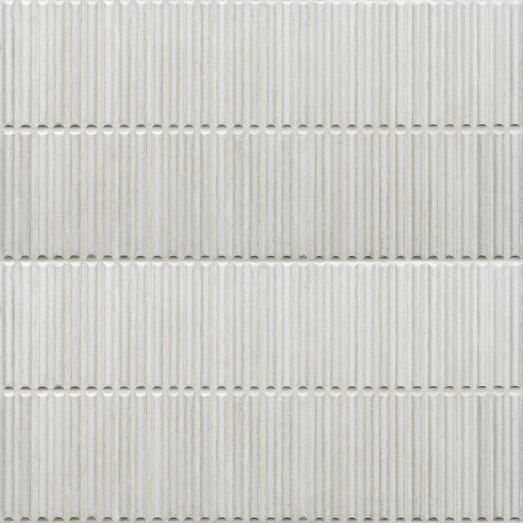 Homey Stripes 12" x 24" 3D Kit Kat Fluted Porcelain Wall Tile