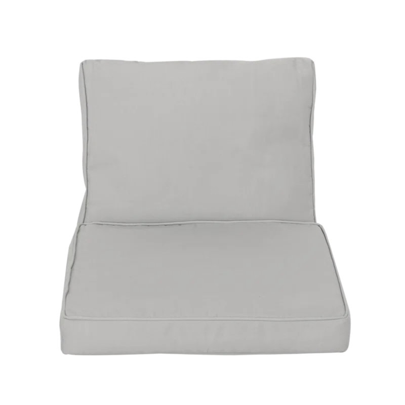  Ensemble de coussins de fauteuil club Honolulu, coussins de dossier et de siège, tissu hydrofuge, argent, 1, Argent argent
