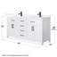 Beckett 66" Freestanding Double Bathroom Vanity with Quartz Top-965466513-965466536-965466538