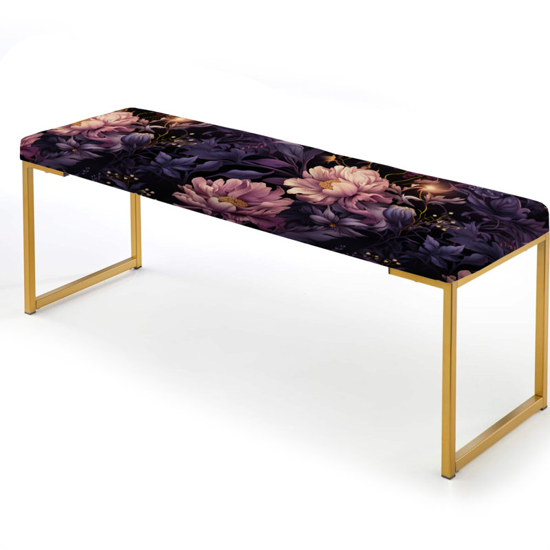 Enchanted Dusk Moody Patterns - Banc rembourré floral doré