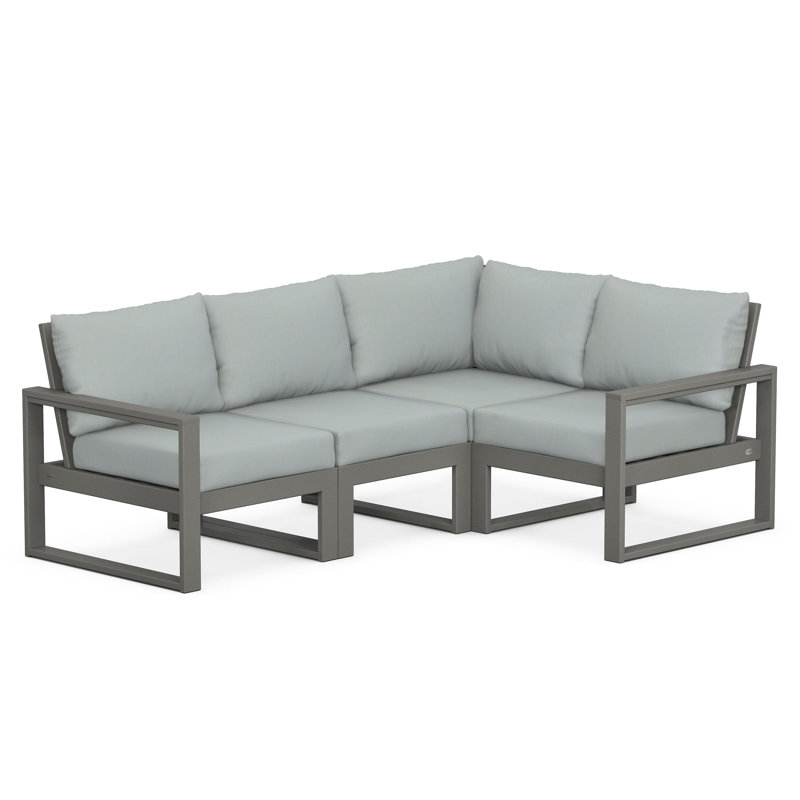 EDGE 4-Piece Modular Deep Seating Set, Green, Marine Indigo