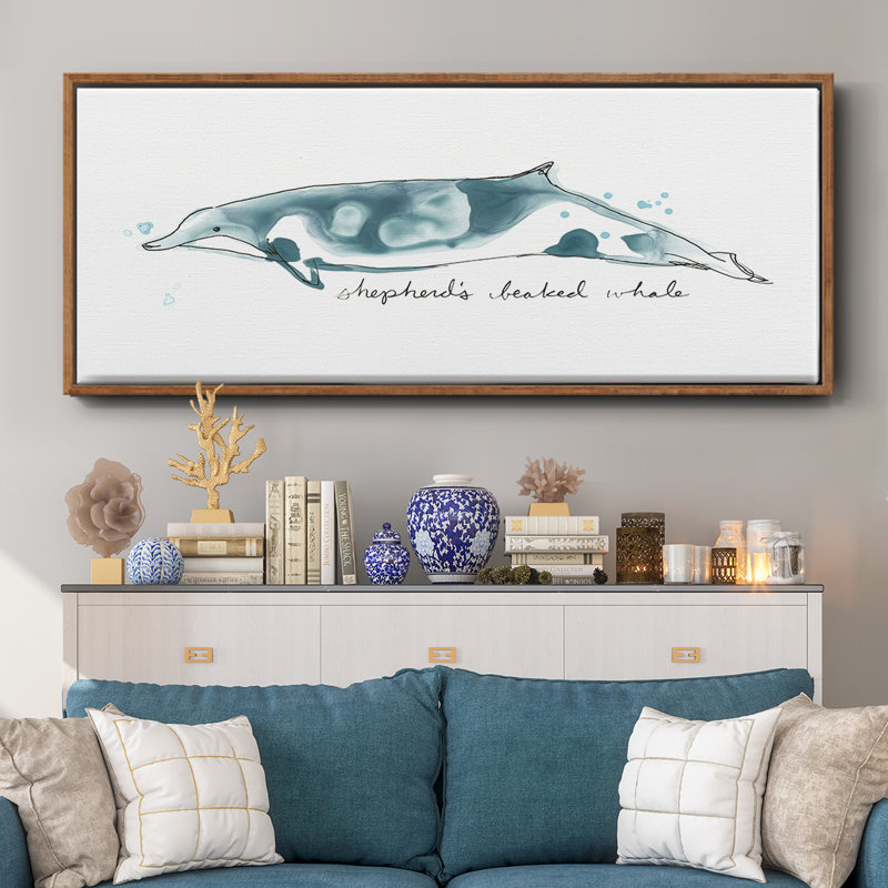 Baleine III - toile encadrée, H 8 po x l 20 po