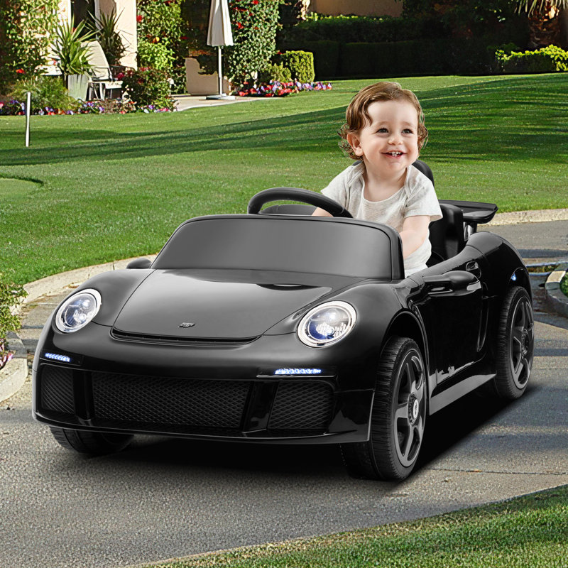 Voiture sous licence pour enfants, voiture à piles 12 V, télécommande, portes ouvertes, lecteur de musique, Noir