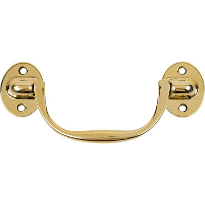 Heavy Duty Cast Brass Drawer Bail Pull (Centers: 4 1/2" )