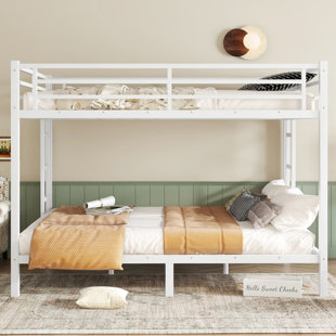 Metal Full XL Over Full XL Bunk Bed for Teens and Adults, Space-Saving, Noise-Reduced, No Box Spring Needed