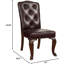Chaises d'appoint de salle à manger traditionnelles, bois massif cerisier brun, revêtement foncé, 2 chaises en bois, dossier et rembourré, style luxueux