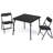 Kids Foldable Table and Chair Set, Padded Square Activity Table with 2 Upholstered Chairs, Portable Metal Frame with Safety Features-112953053