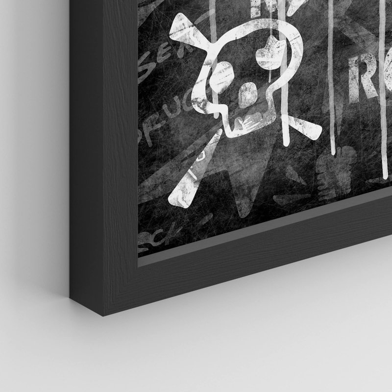 «Rock Life Live Rock», H 10 po x l 8 po, Noir