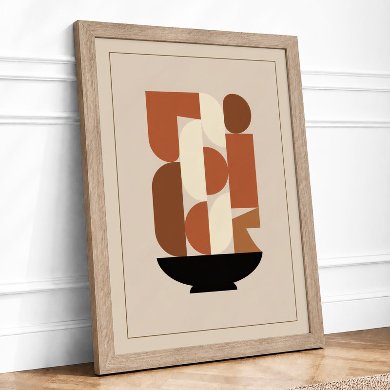 Modernist Geometry Geometric - Framed Print, Oak, A4 - 29.7 x 21.0 cm