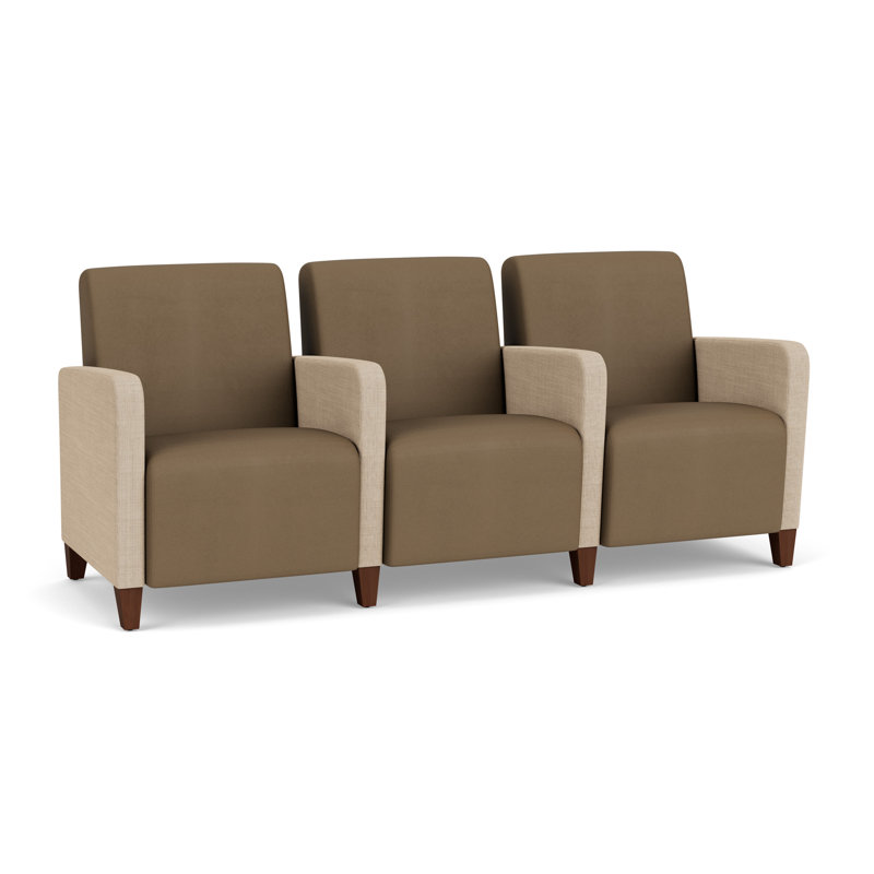 Sièges tandem Ravenna, Bois de noyer, Chambray calcaire / Patriot Plus taupe