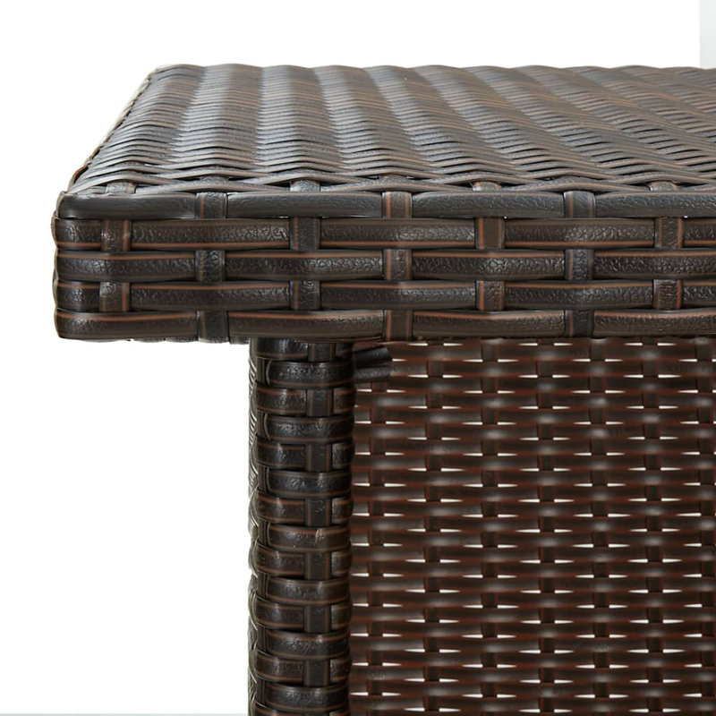 Francesco Rectangular Metal Outdoor Bar Table , 100cm cm W 100cm cm D, Brown
