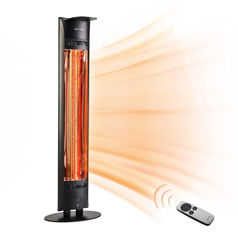 1500W Black Aluminum Electric Infrared Tower Heater
